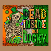 Irish Flag With Shamrocks  Dead Inside But Lucky Long Sleeve Tee | Teevron