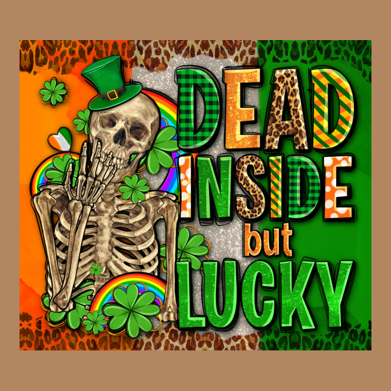 Irish Flag With Shamrocks  Dead Inside But Lucky Long Sleeve Tee by AdoDesignShop | Teevron