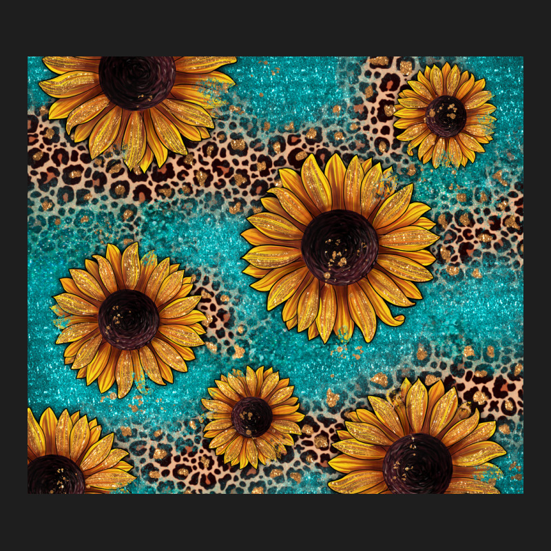 Sunflower Turquoise Glitter Classic Tee by JahusDesignShop | Teevron