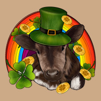 St Patricks Day Baby Cow Shamrock Rainbow Gold Vintage Hoodie | Teevron