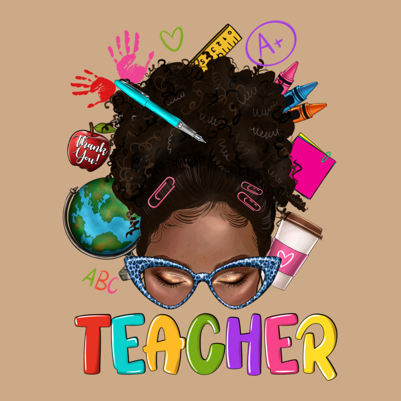 Teacher Afro Messy Bun Vintage Hoodie by texasbilliewilder | Teevron