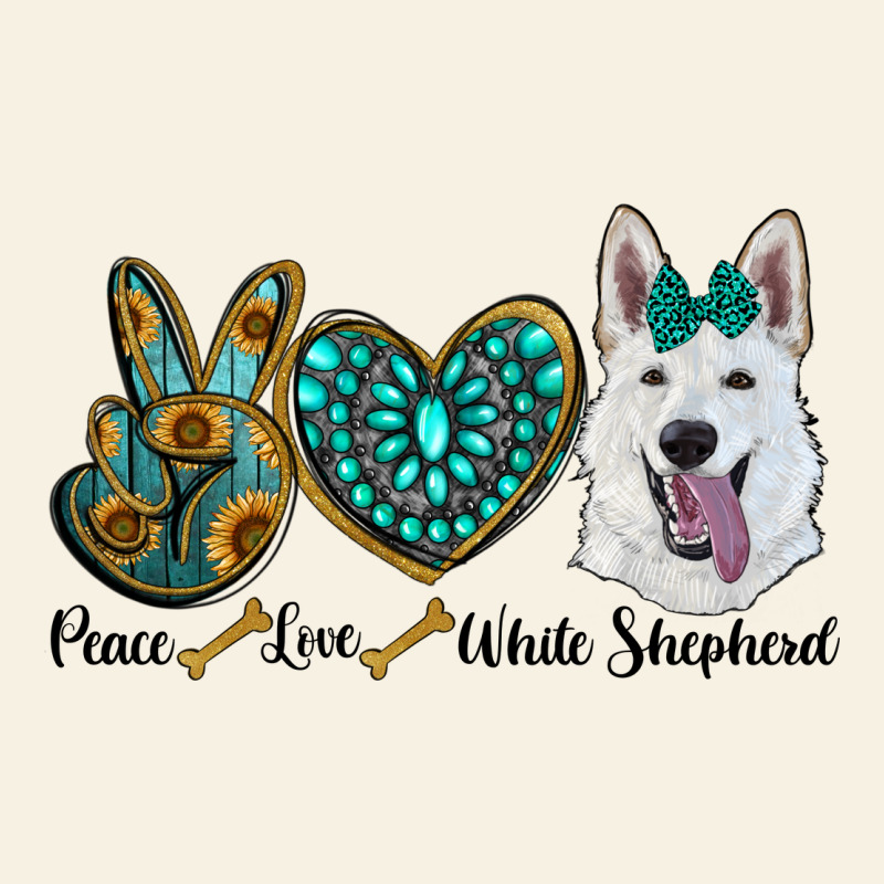 Peace Love White Sepherd Vintage Tee by BarkalooDesign | Teevron