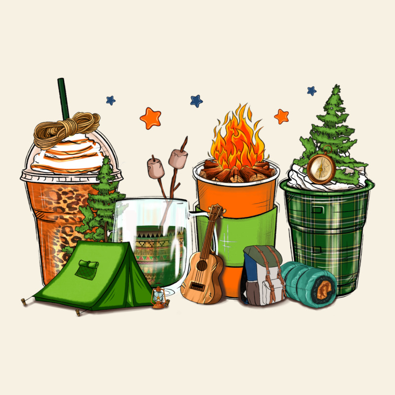 Camping Coffee Cups Vintage Tee by Zillion Design Studio | Teevron