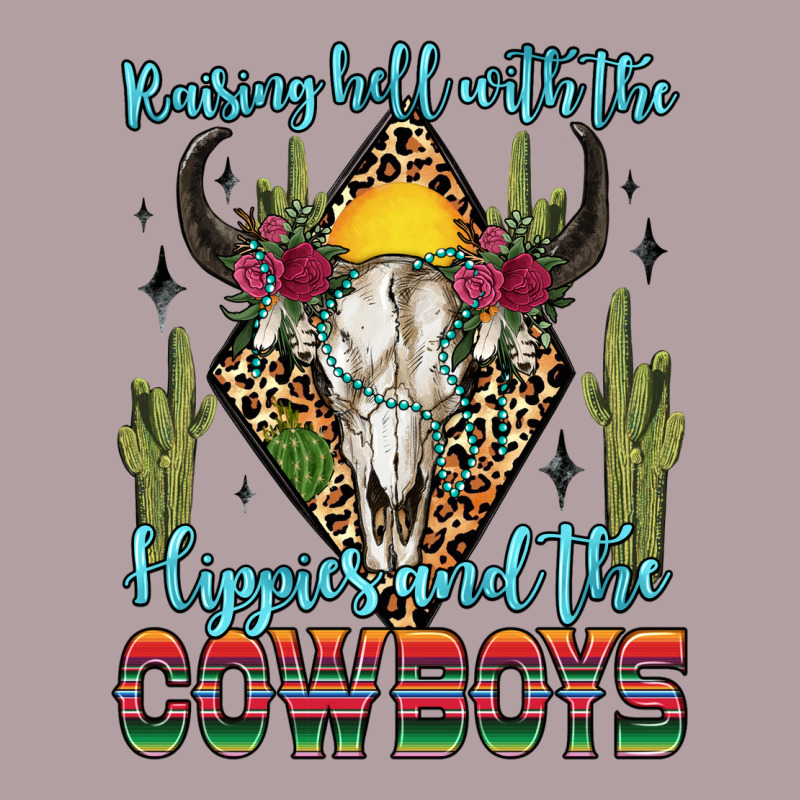 Raising Hell With The Hippies And The Cowboys Vintage Hoodie by Zillion Design Studio | Teevron