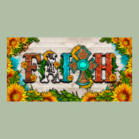 Faith Cross And Sunflower License Plate Urban Heavy Tee | Teevron
