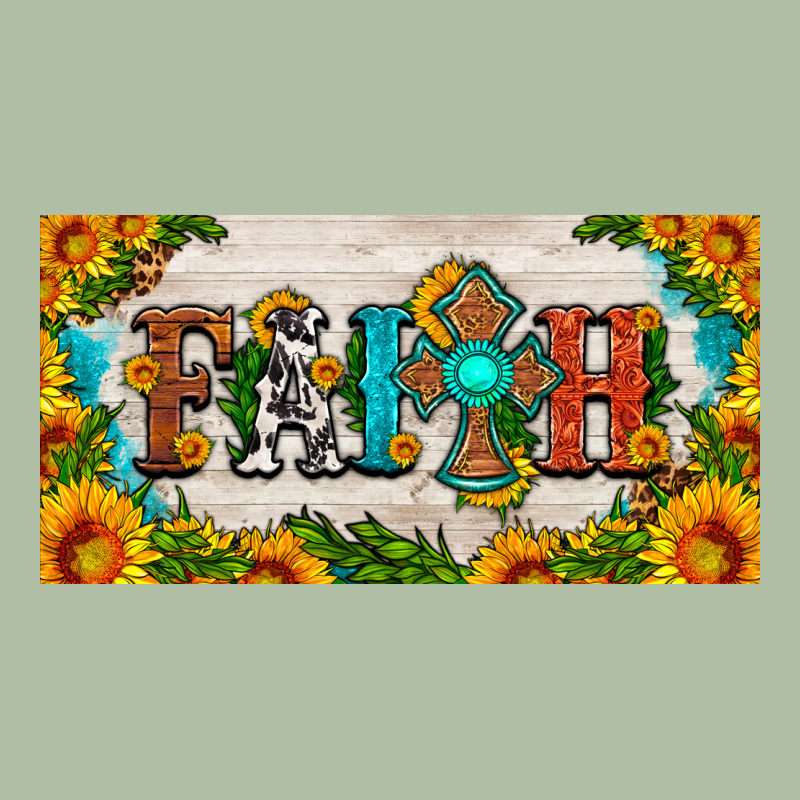 Faith Cross And Sunflower License Plate Urban Heavy Tee by HRA Design Shop | Teevron