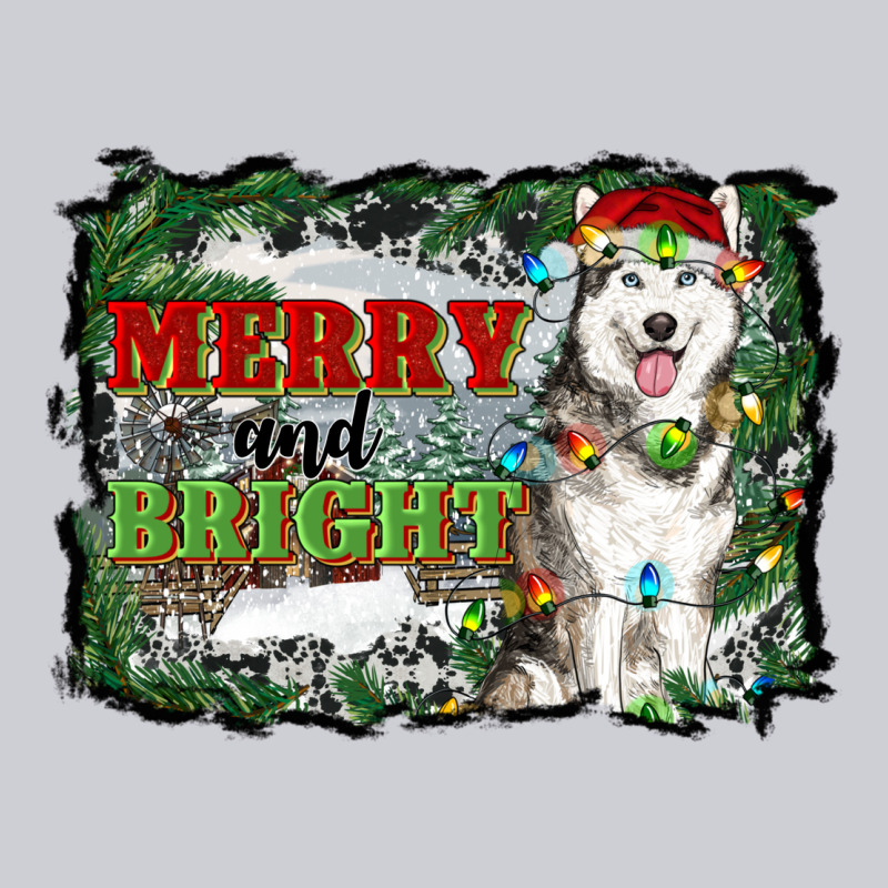 Merry And Bright Husky Farm  Background Heavyweight Sweatshirt by RanaPortraitStore | Teevron
