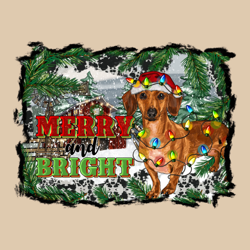 Merry And Bright  Dachshund With Farm Heavyweight Sweatshirt by RanaPortraitStore | Teevron