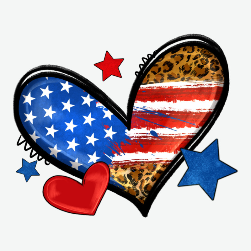 American Flag Heart Leopard Urban Heavy Tee by Neo Western | Teevron