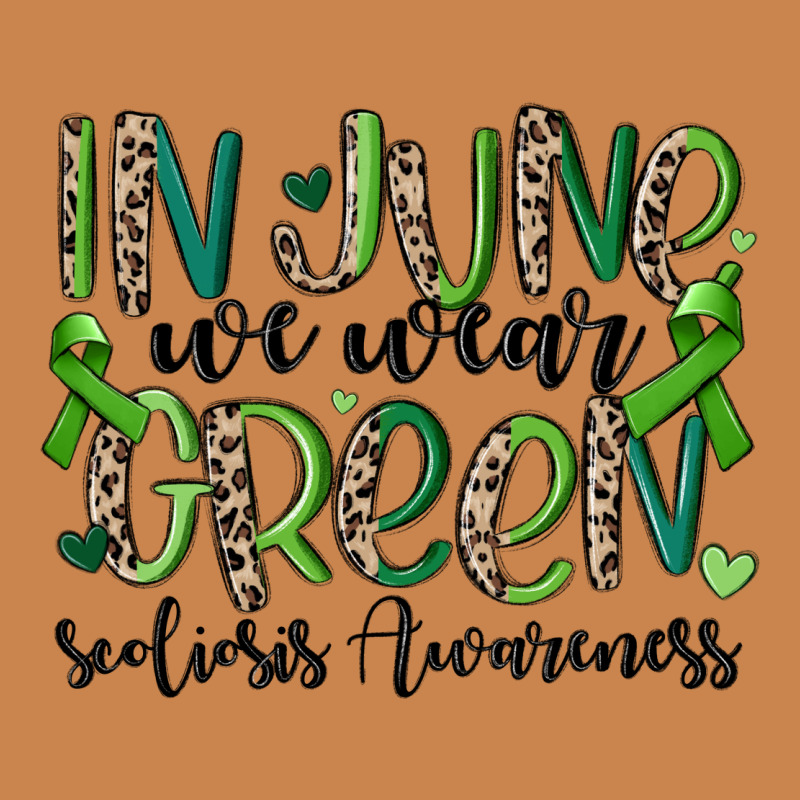 In June We Wear Green Scoliosis Awareness Heavyweight Hoodie by MaliasSmallBusiness | Teevron