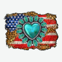 American Flag Leopard Turquoise Gemstone Urban Heavy Tee | Teevron