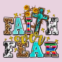 Faith Over Fear With Cross And Sunflowers Ladies Tee | Teevron