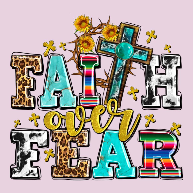 Faith Over Fear With Cross And Sunflowers Ladies Tee by AdoDesignShop | Teevron
