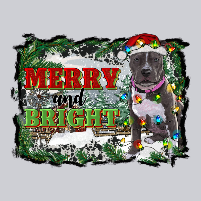 Merry And Bright Pitbull With Farm Heavyweight Sweatshirt by RanaPortraitStore | Teevron
