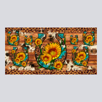 Sunflower Gemstone Leopard Cowhide Horseshoe License Plate Zipper Hoodie | Teevron
