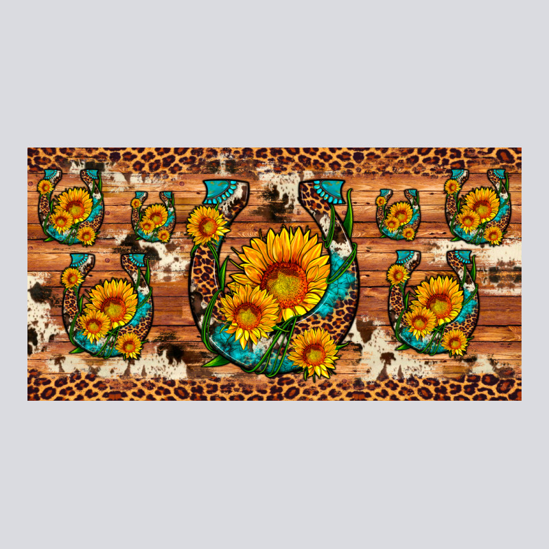 Sunflower Gemstone Leopard Cowhide Horseshoe License Plate Zipper Hoodie by Artiststas | Teevron