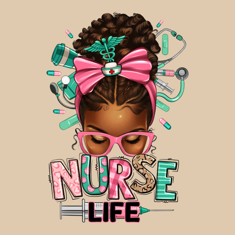 Afro Messy Bun Nurse Life Heavyweight Sweatshirt by texasbilliewilder | Teevron