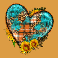 Fall Pattern Heart With Sunflower Urban Heavy Tee | Teevron