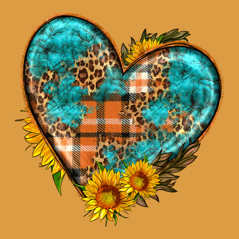 Fall Pattern Heart With Sunflower Urban Heavy Tee by HRA Design Shop | Teevron