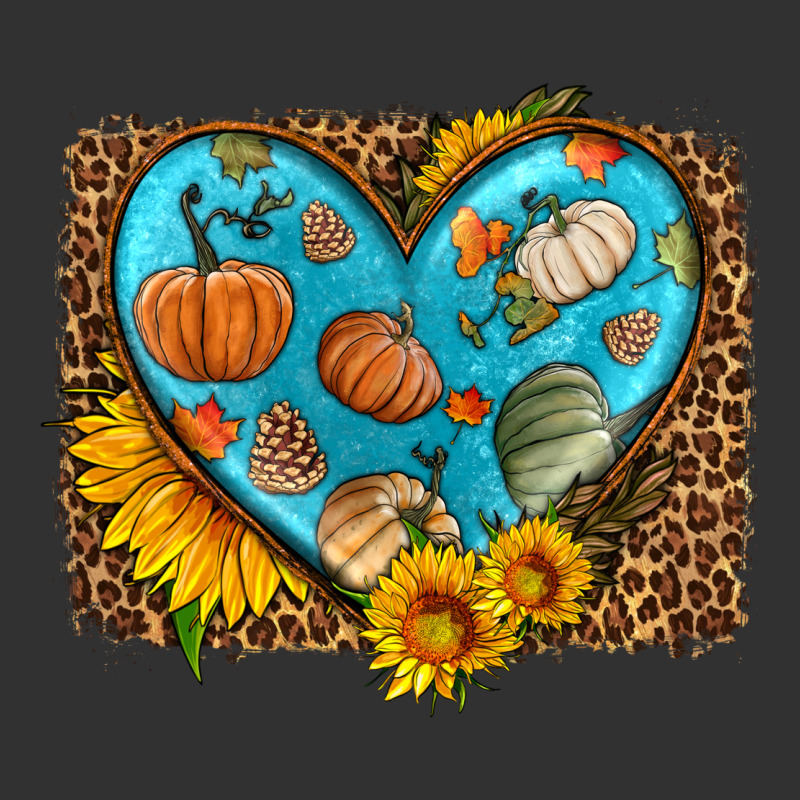 Fall Pattern Heart With Leopard Background Urban Heavy Tee by HRA Design Shop | Teevron