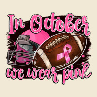 In October We Wear Pink With Football Premium Tee | Teevron