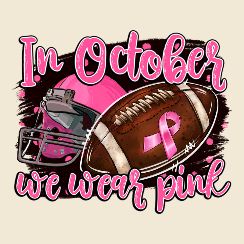 In October We Wear Pink With Football Premium Tee by BarkalooDesign | Teevron