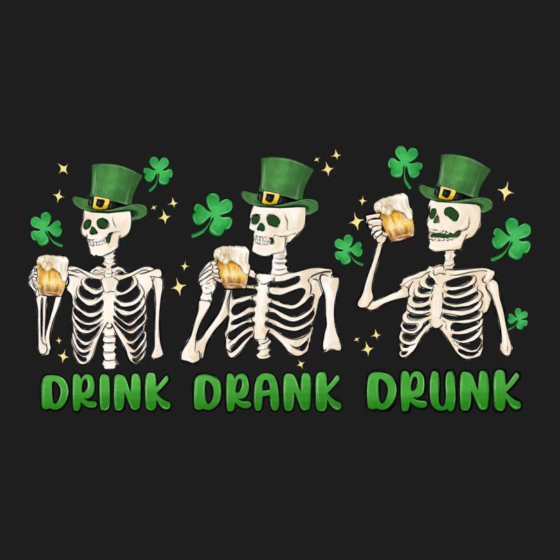 Drink Drank Drunk St. Patricks Day Skeletons Heavyweight Hoodie by MaliasSmallBusiness | Teevron
