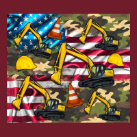 Excavator American Flag Zipper Hoodie | Teevron