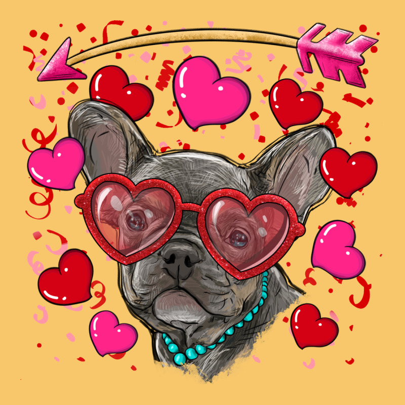 Valentine's Day French Bulldog Puppy Vintage Hoodie by RanaPortraitStore | Teevron