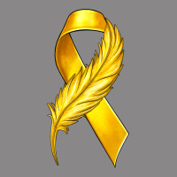 Childhood Cancer Ribbon With Feather Vintage Tee | Teevron