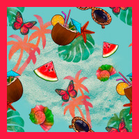 Summer Vibes Seamless Pattern Zipper Hoodie | Teevron