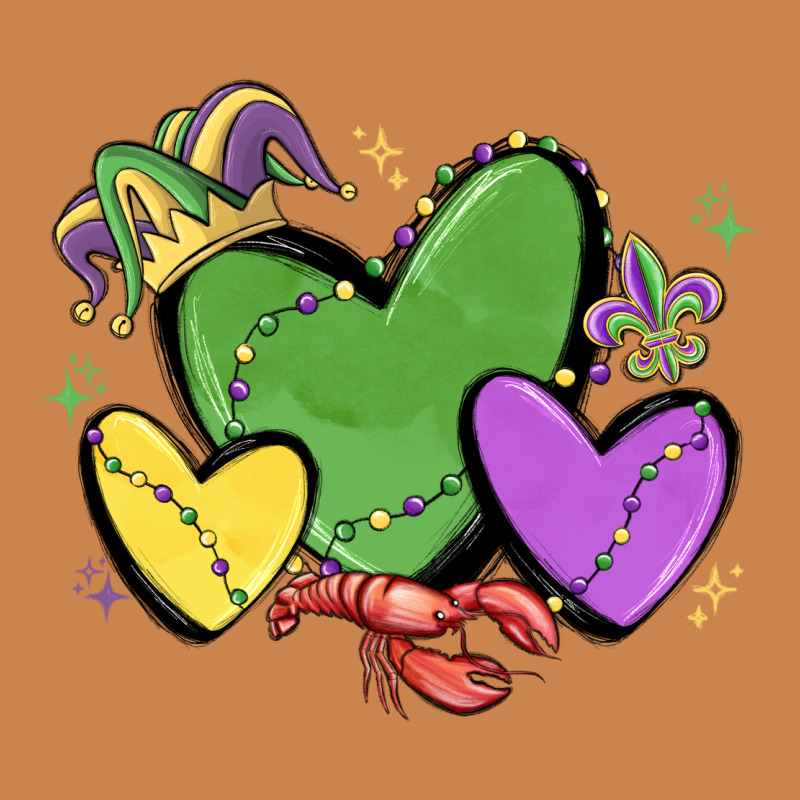 Mardi Gras Hearts Heavyweight Hoodie by MaliasSmallBusiness | Teevron