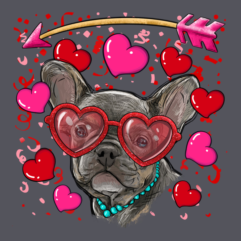 Valentine's Day French Bulldog Puppy Vintage Hoodie by RanaPortraitStore | Teevron