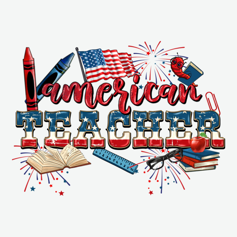 American Teacher 4th Of July Urban Heavy Tee by CowGirlArtShop | Teevron
