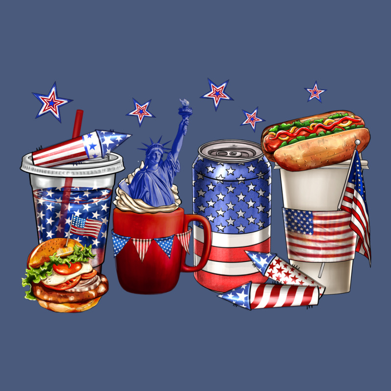4th Of July Coffee Cups Vintage Hoodie by texasbilliewilder | Teevron