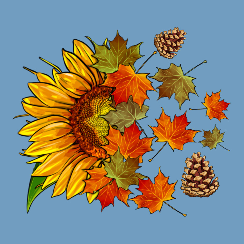 Sunflower And Autumn Leaves Urban Heavy Tee by HRA Design Shop | Teevron