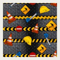 Construction Signs Seamless Pattern Zipper Hoodie | Teevron