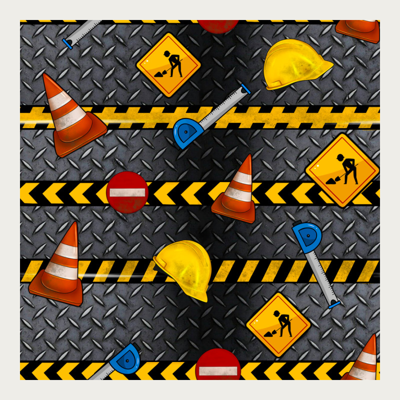 Construction Signs Seamless Pattern Zipper Hoodie by BundleAndBundleShop | Teevron