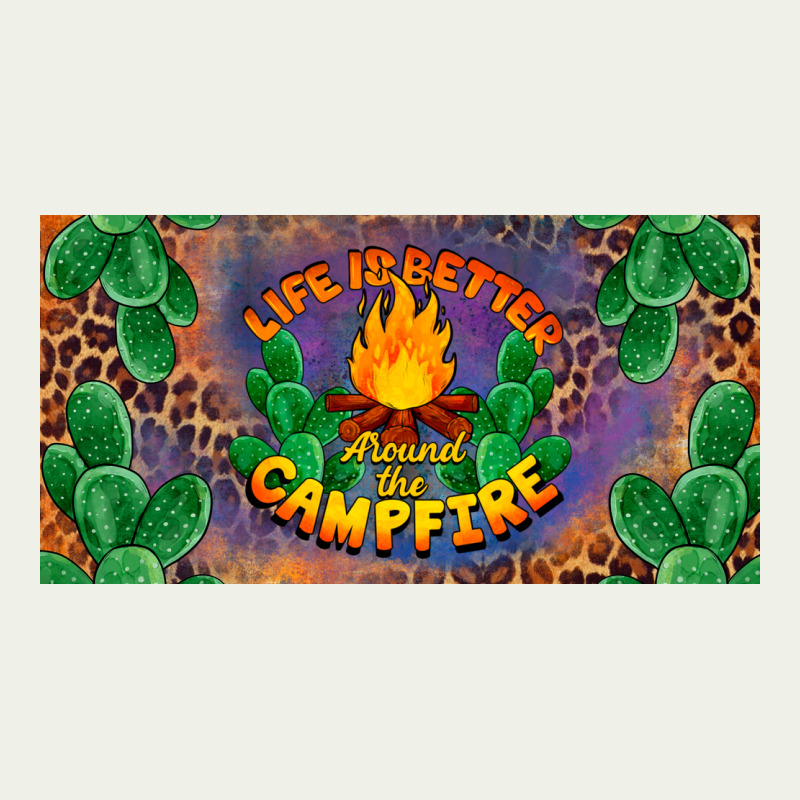 Life Is Better Around The Campfire License Plate Urban Heavy Tee by BarkalooDesign | Teevron