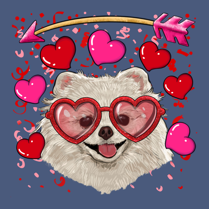 Valentine's Day White Pomeranian Vintage Hoodie by RanaPortraitStore | Teevron