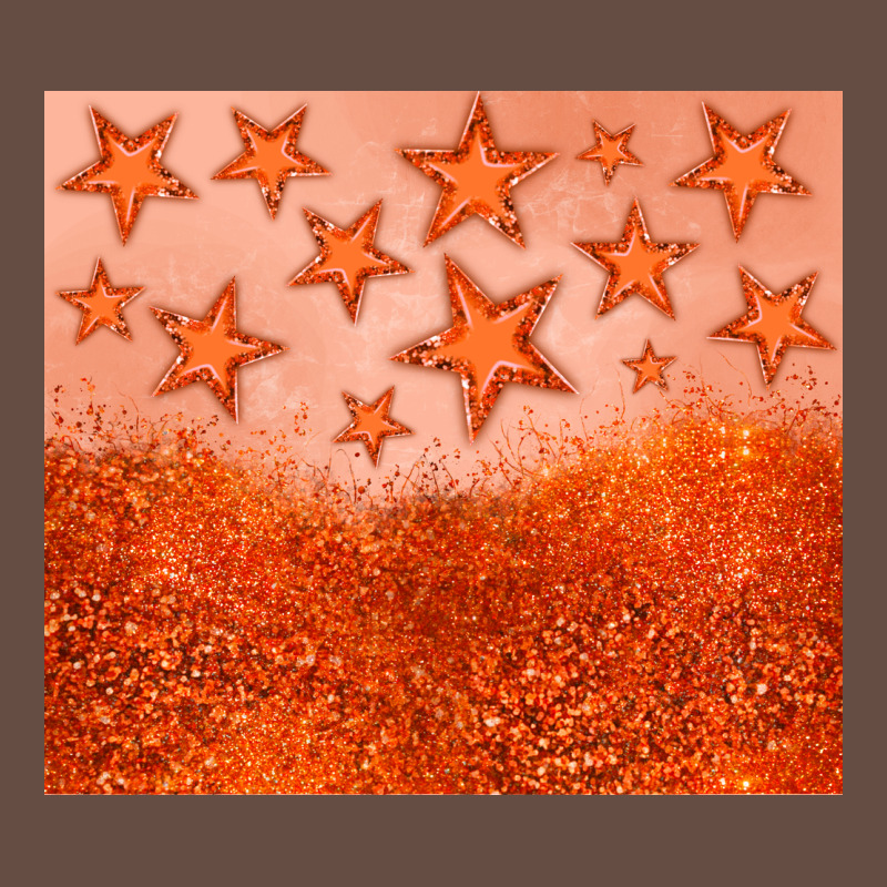 Orange Glitter Star Long Sleeve Tee by JahusDesignShop | Teevron