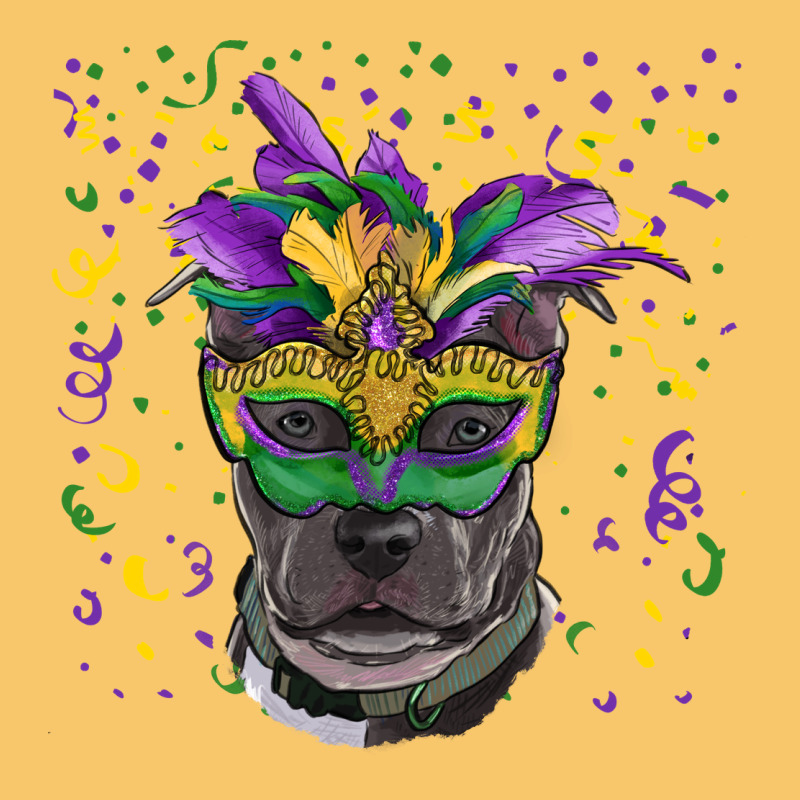 Mardi Gras  Mask Pitbull Vintage Hoodie by RanaPortraitStore | Teevron