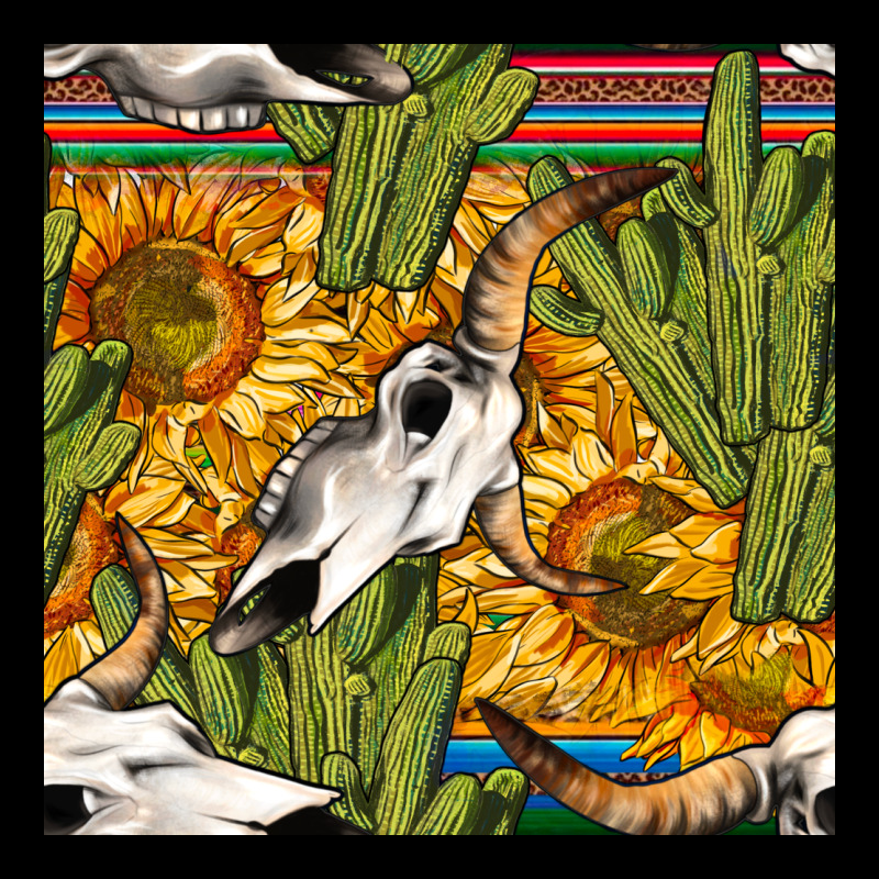 Western Bull Skull Seamless Pattern Zipper Hoodie by BundleAndBundleShop | Teevron