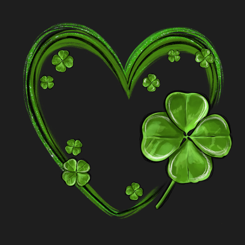 St Patricks Day Shamrock Heart Heavyweight Hoodie by MaliasSmallBusiness | Teevron