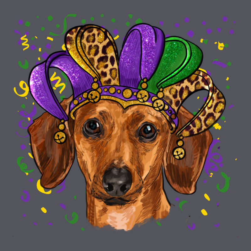 Mardi Gras Hat Dachshund Vintage Hoodie by RanaPortraitStore | Teevron