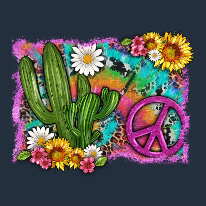 Cactus Peace Sign Flowers And Tie Dye Zipper Hoodie by Artiststas | Teevron