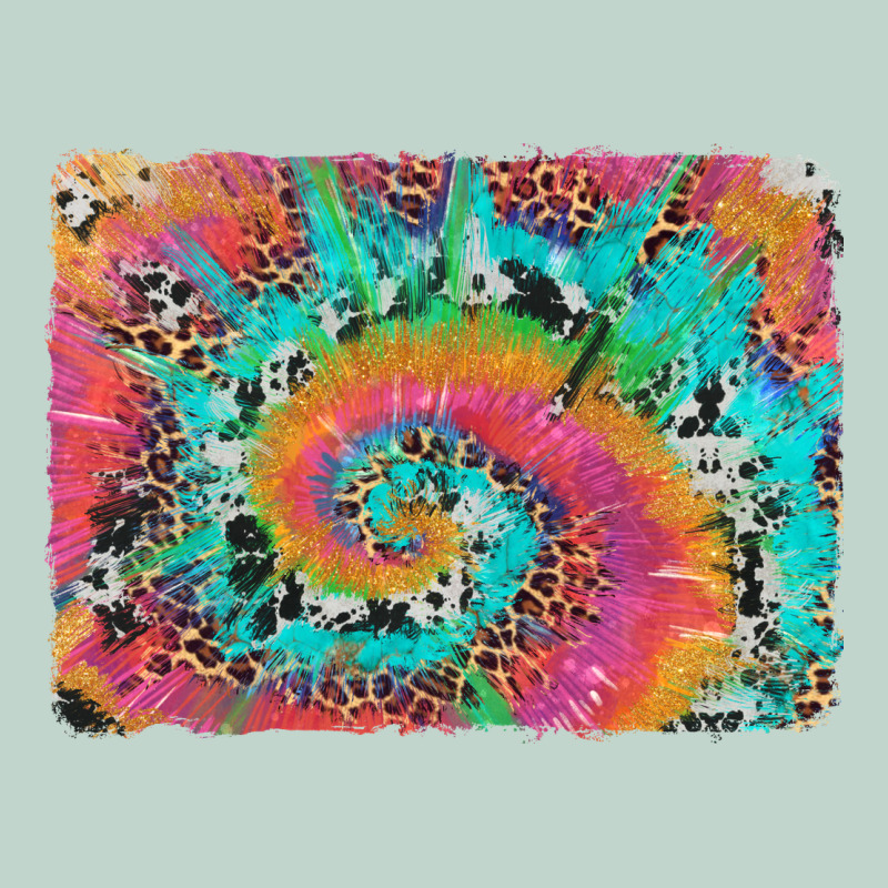 Tie Dye Leopard Cowhide Glitter Background Zipper Hoodie by Artiststas | Teevron