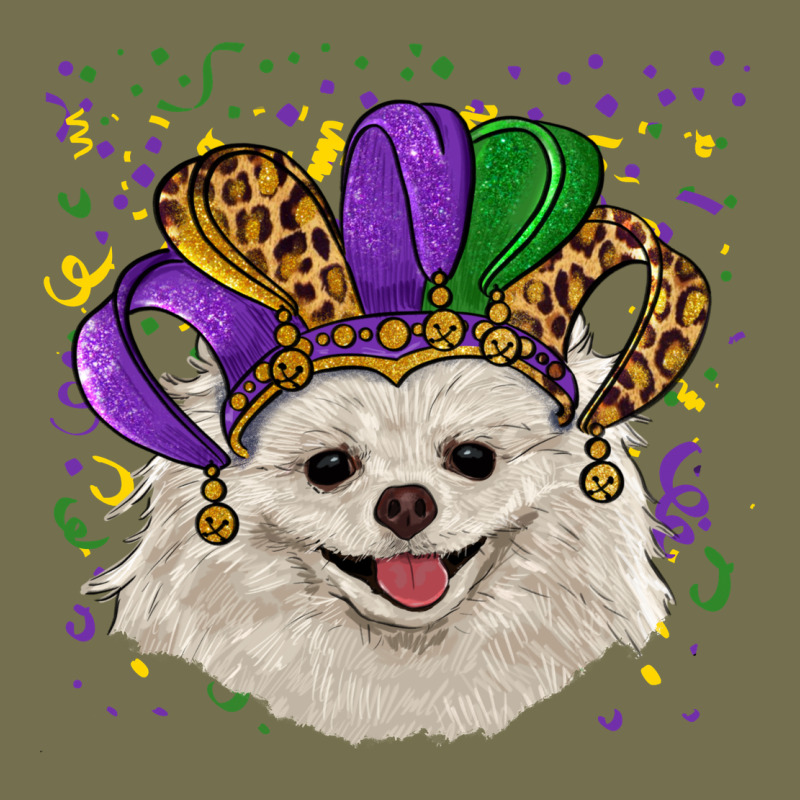 Mardi Gras Hat White Pomeranian Vintage Hoodie by RanaPortraitStore | Teevron