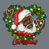 Merry Christmas African American Santa With Wreath Heavyweight Sweatshirt | Teevron