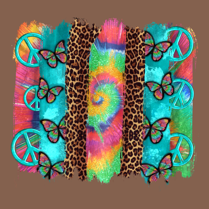 Hippie Peace Sign Butterfly Leopard And Tie Dye Brushstroke Zipper Hoodie by Artiststas | Teevron